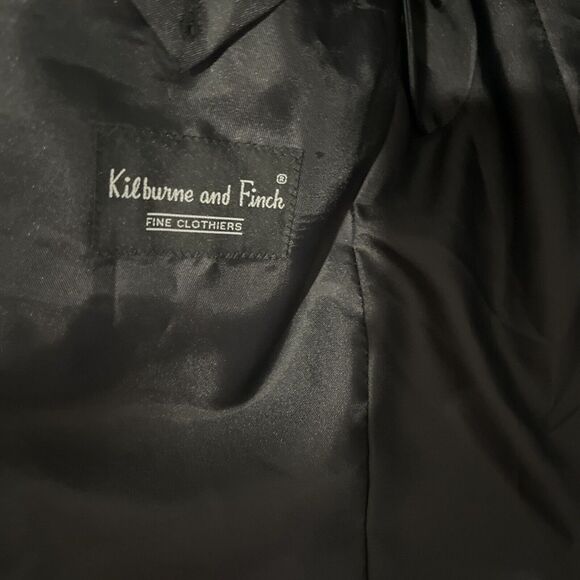 Kilburne and Finch Mens Gray Suit Size 41W Herringbone Custom Tailor 38"x30" - Picture 3 of 12